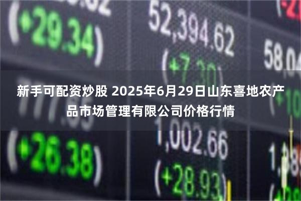 新手可配资炒股 2025年6月29日山东喜地农产品市场管理有限公司价格行情