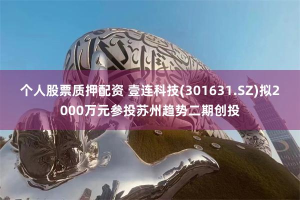 个人股票质押配资 壹连科技(301631.SZ)拟2000万元参投苏州趋势二期创投
