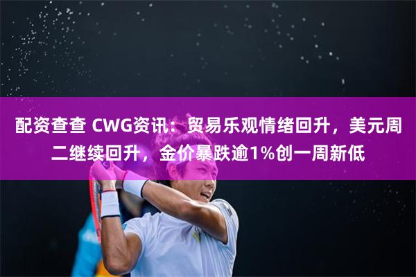 配资查查 CWG资讯：贸易乐观情绪回升，美元周二继续回升，金价暴跌逾1%创一周新低