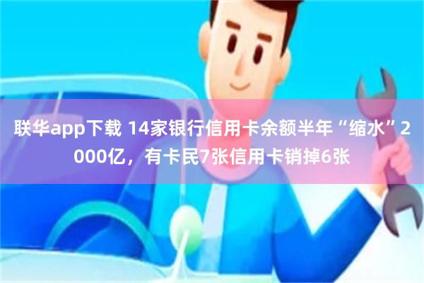 联华app下载 14家银行信用卡余额半年“缩水”2000亿，有卡民7张信用卡销掉6张