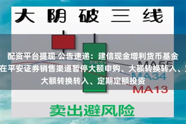 配资平台提现 公告速递：建信现金增利货币基金A类基金份额在平安证券销售渠道暂停大额申购、大额转换转入、定期定额投资