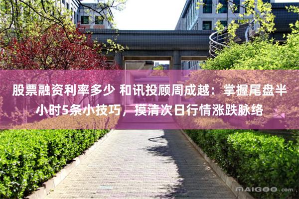 股票融资利率多少 和讯投顾周成越：掌握尾盘半小时5条小技巧，摸清次日行情涨跌脉络